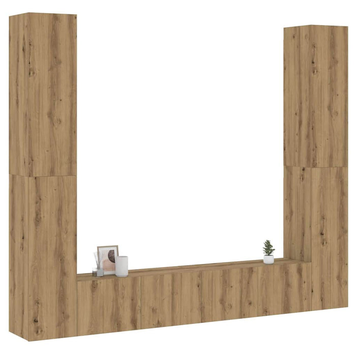 vidaXL Mobili TV a Parete 6 pz Rovere Artigianale Legno Multistrato