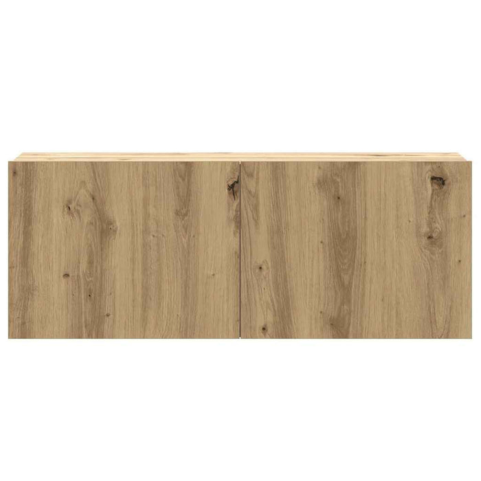 Set Mobile TV 3 pz Montato a Parete Rovere in Truciolato 3329004