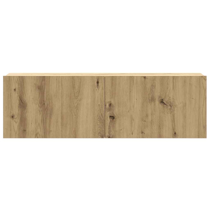 Set Mobile TV 2 pz Montato a Parete Rovere in Legno Multistrato 3329006