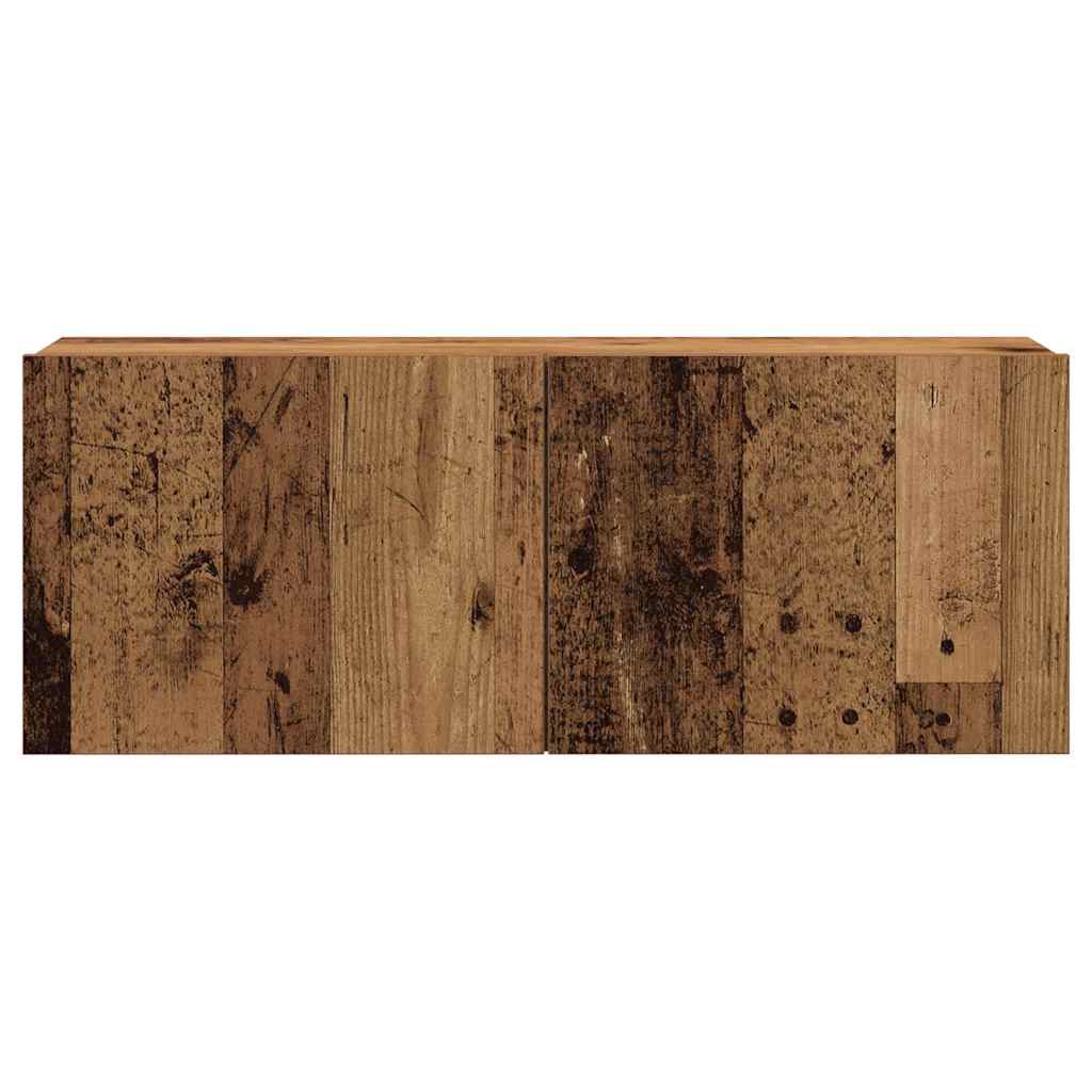 Set Mobile TV 7 pz Montato a Parete Legno Antico in Truciolato 3329013