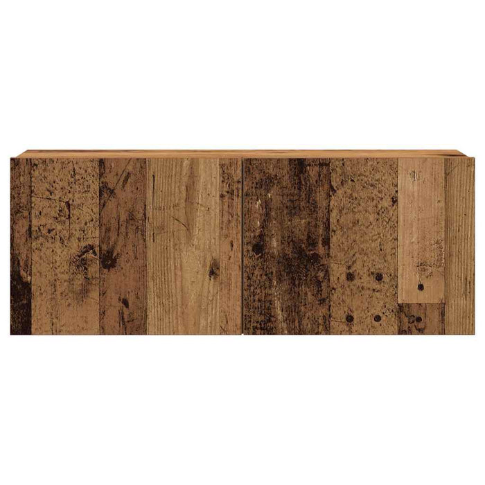 Set Mobile TV 7 pz Montato a Parete Legno Antico in Truciolato 3329013