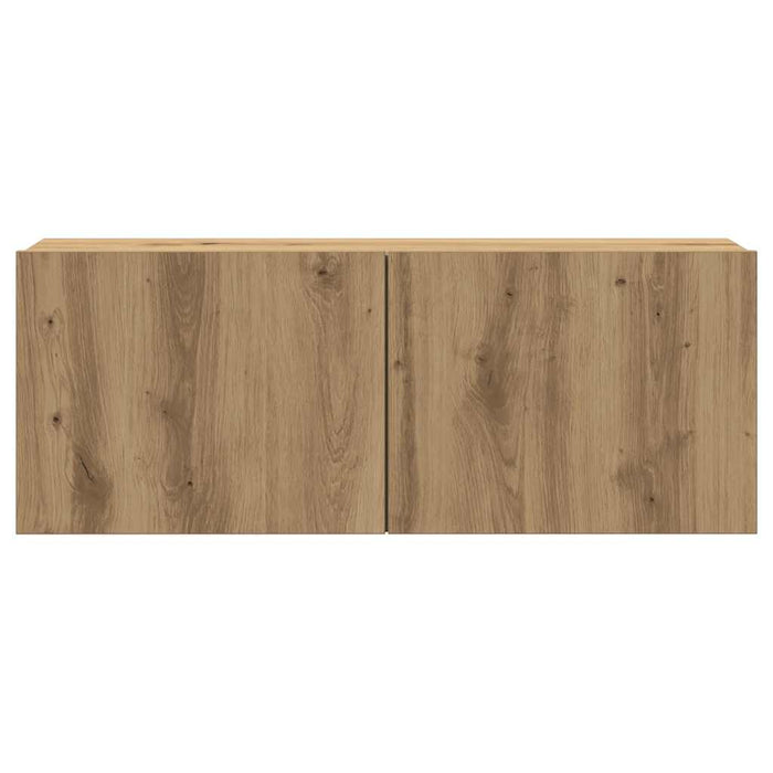 Set Mobile TV 7 pz Montato a Parete Rovere in Legno Multistrato