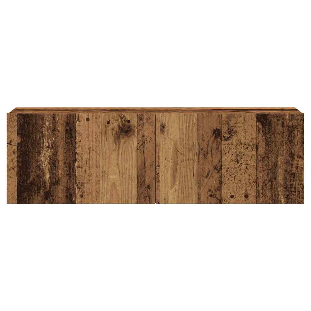 Set Mobile TV 7 pz Montato a Parete Legno Antico in Truciolato 3329015