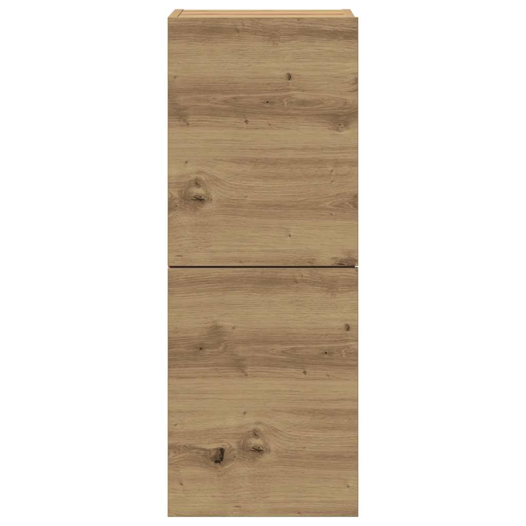 Set Mobile TV 4 pz Montato a Parete Rovere in Legno Multistrato 3329018