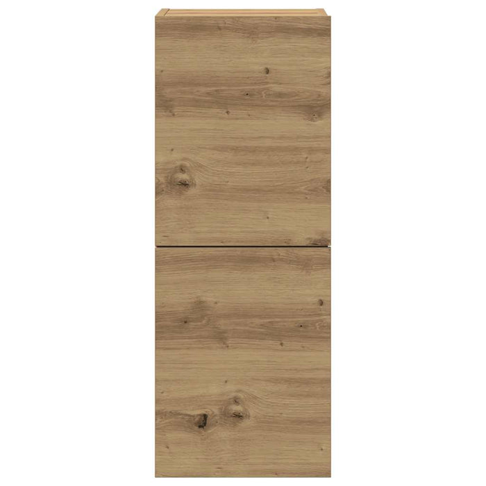 Set Mobile TV 4 pz Montato a Parete Rovere in Legno Multistrato 3329018