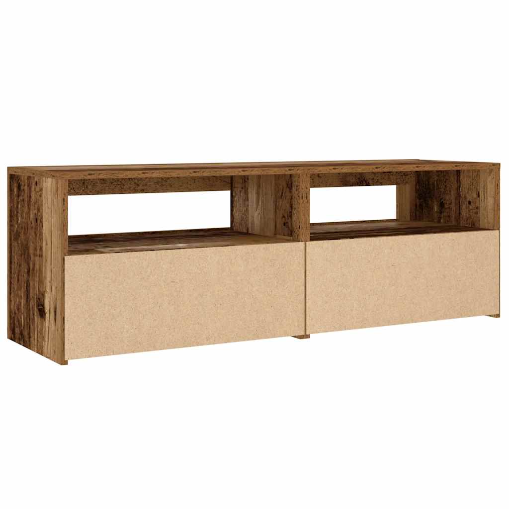 vidaXL Comodini 2 pz con Luci LED Legno Antico 60x35x40 cm