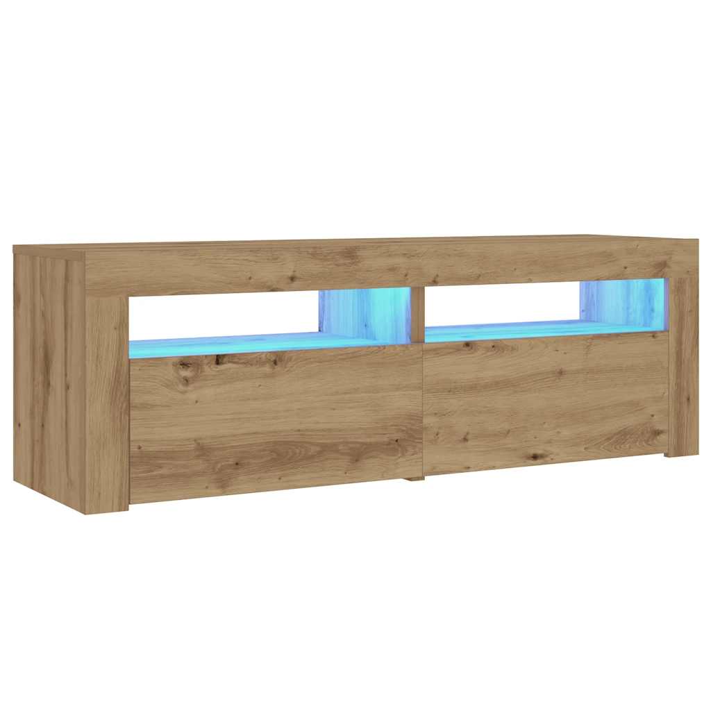 vidaXL Comodini 2 pz con Luci LED Rovere Artigianale 60x35x40 cm