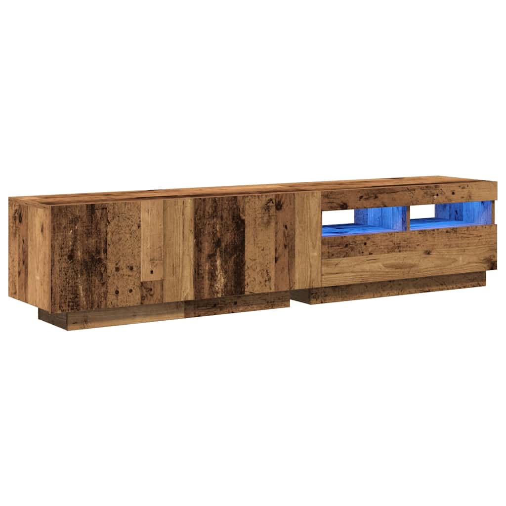 Mobile Porta TV con LED-Mobile per TV-Credenza TV Legno Antico 180x35x40 cm Truciolato