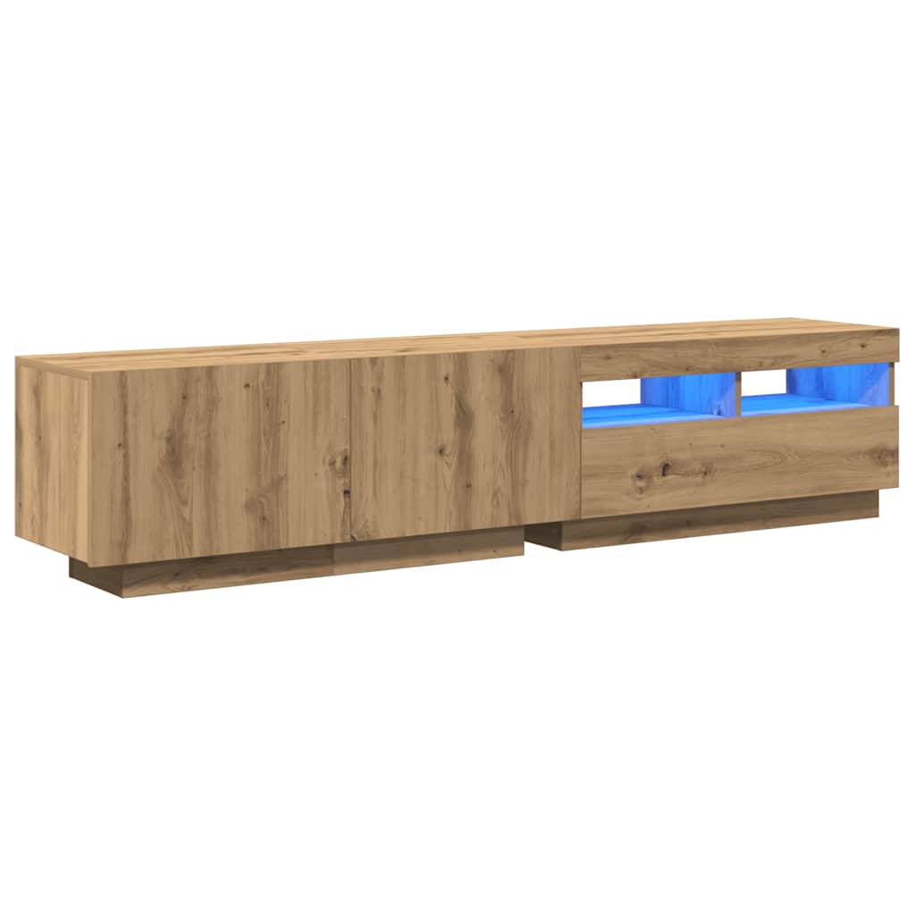 Mobile Porta TV con LED-Mobile per TV-Credenza TV Artigianale 180x35x40 cm Multistrato