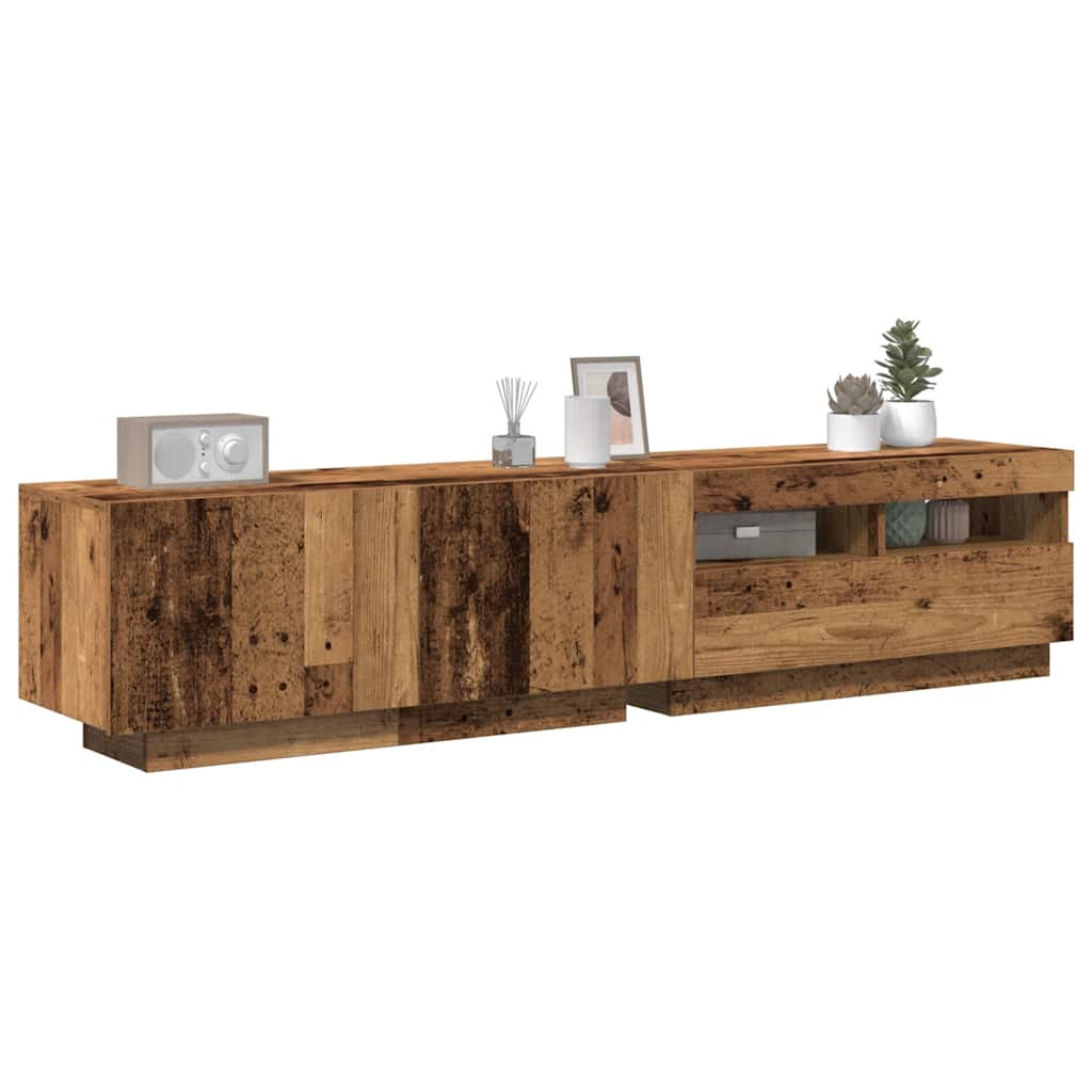Mobile Porta TV con LED-Mobile per TV-Credenza TV Artigianale 180x35x40 cm Multistrato