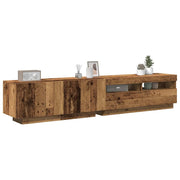 Mobile Porta TV con LED-Mobile per TV-Credenza TV Legno Antico 200x35x40 cm Truciolato