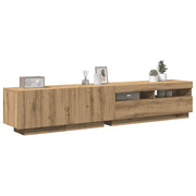 Mobile Porta TV con LED-Mobile per TV-Credenza TV Artigianale 200x35x40 cm Multistrato