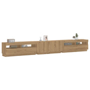 Mobile Porta TV con LED-Mobile per TV-Credenza TV Artigianale 300x35x40 cm Multistrato
