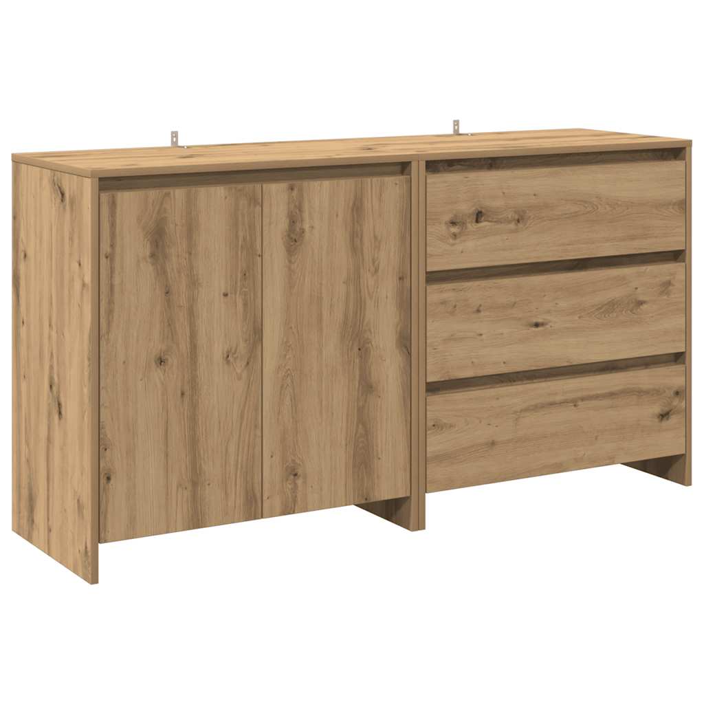 Credenza 2 pz Rovere Artigianale in Legno Multistrato