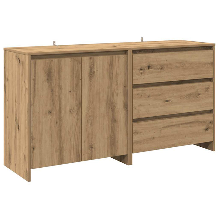 Credenza 2 pz-Set di 2 Buffet-Armadio da cucina Rovere Artigianale in Legno Multistrato