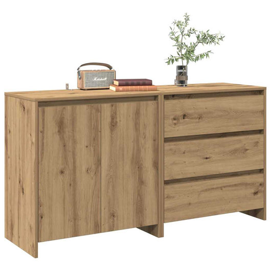 Credenza 2 pz Rovere Artigianale in Legno Multistrato