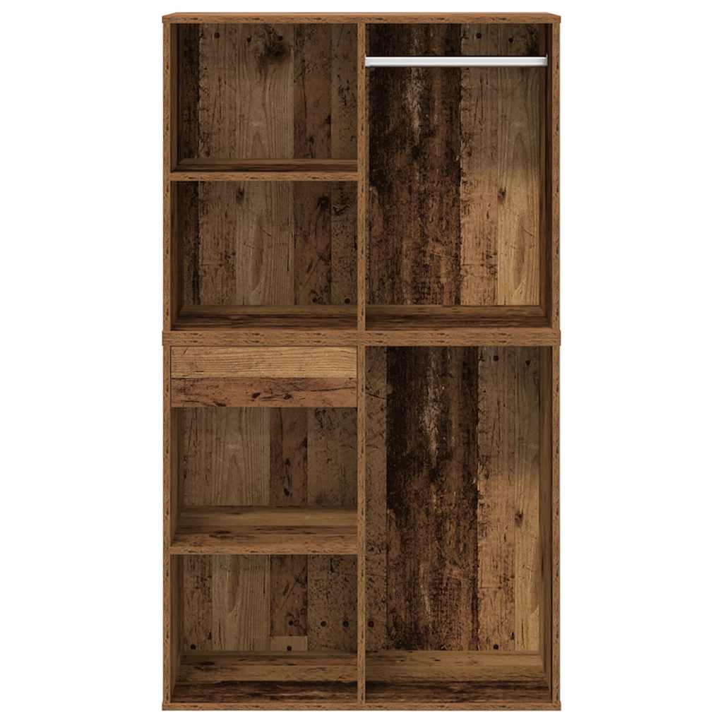 vidaXL Set Tavolo da Toeletta con LED Legno Antico Legno Multistrato