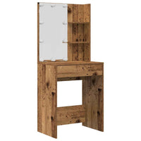 Set Tavolo da Toeletta con LED Legno Antico Legno Multistrato