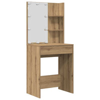 vidaXL Set Toeletta con LED Rovere Artigianale in Legno Multistrato