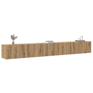 Set Mobile TV 3 pz Montato a Parete Rovere in Truciolato 3329204