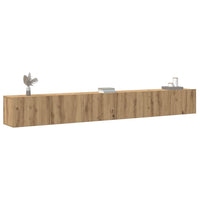 Set Mobile TV 3 pz Montato a Parete Rovere in Truciolato 3329204