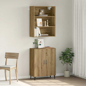 vidaXL Credenza con Pensile Rovere Artigianale in Legno Multistrato