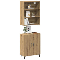 vidaXL Credenza con Pensile Rovere Artigianale in Legno Multistrato