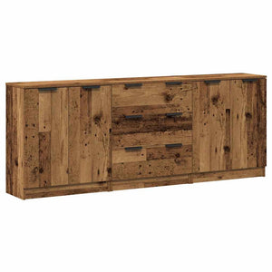vidaXL Credenze 3 pz Legno Antico 60x30x70 cm in Legno Multistrato