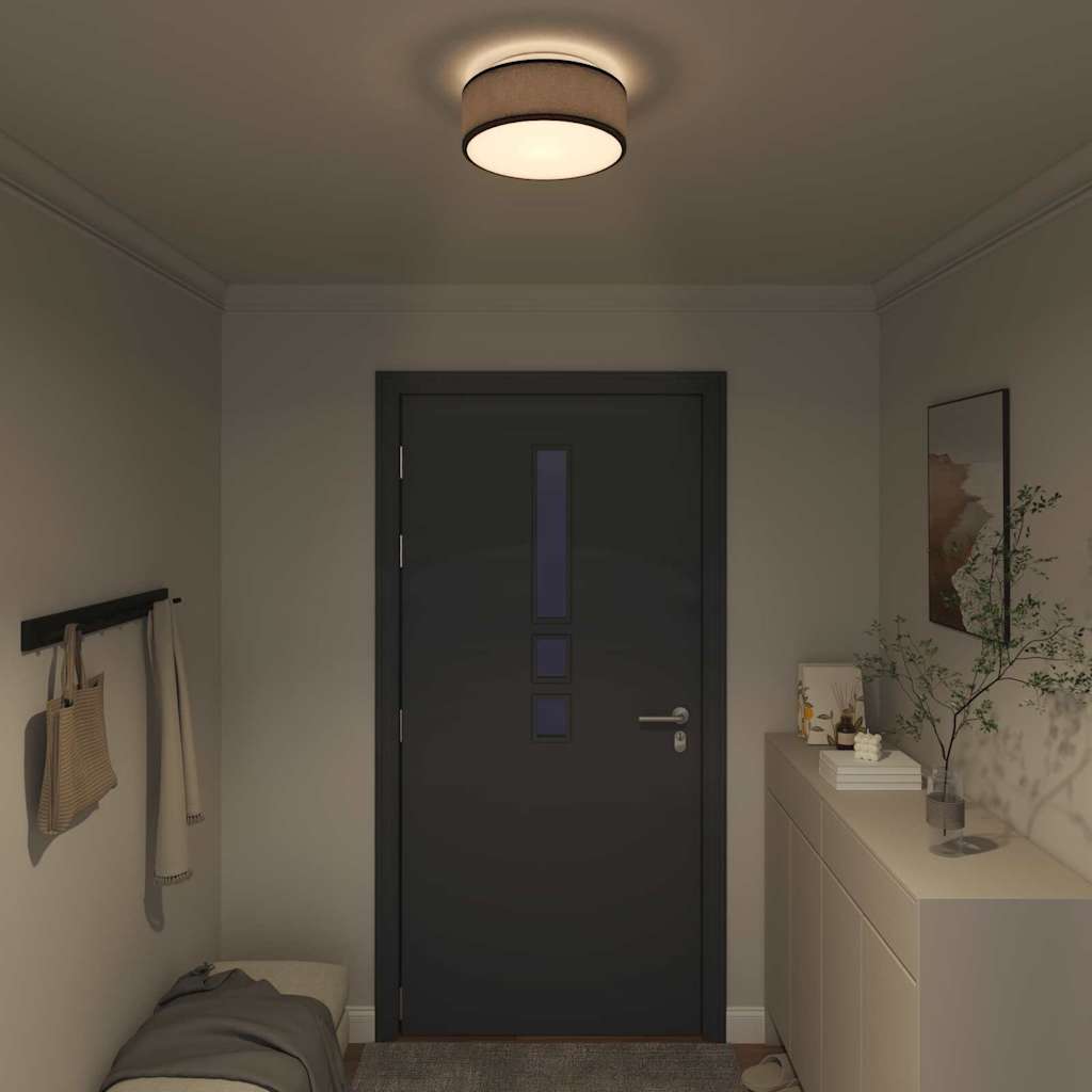 Lampada da soffitto Nero 30 x 13.5 cm Tessuto 42001202