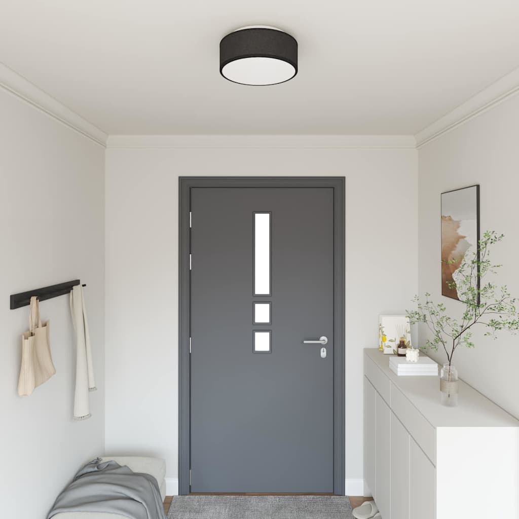 Lampada da soffitto Nero 30 x 13.5 cm Tessuto 42001202