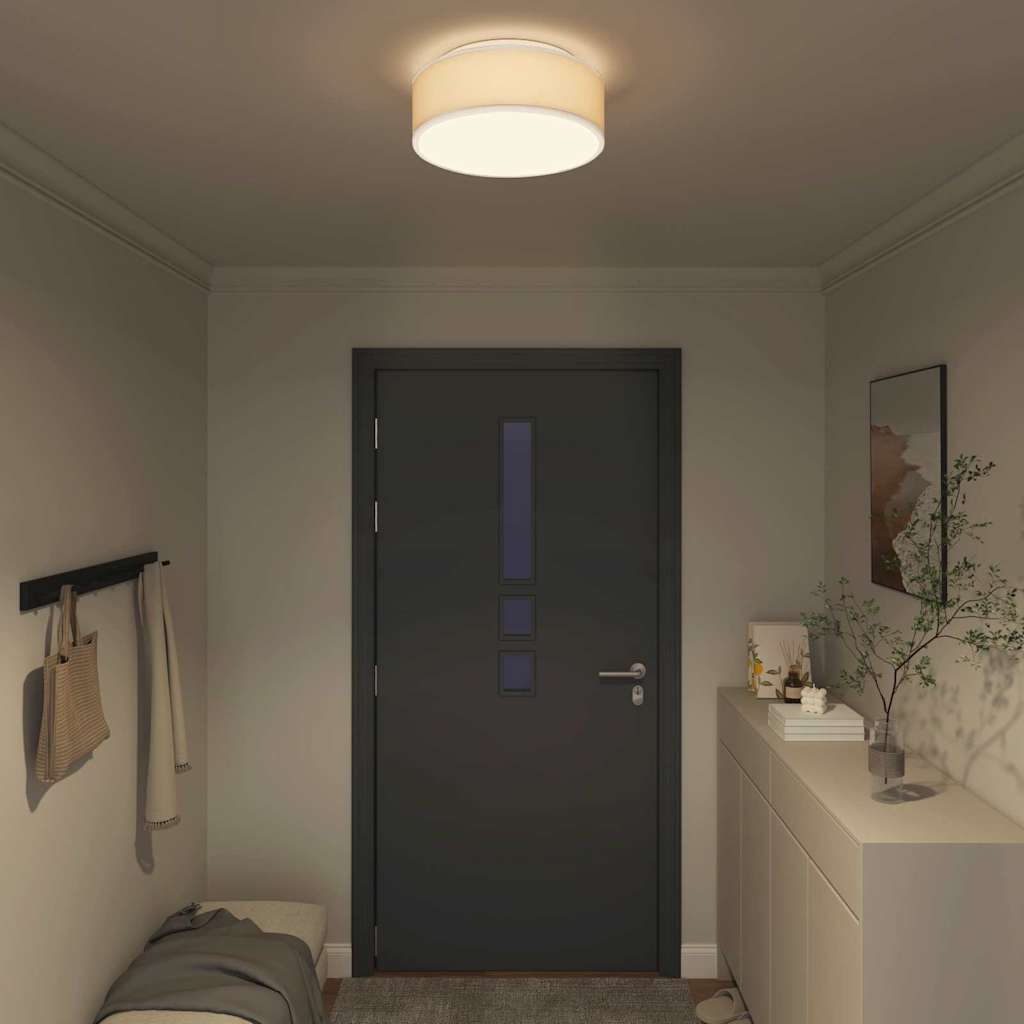 Lampada da soffitto Bianco 38 x 13.5 cm Tessuto 42001207