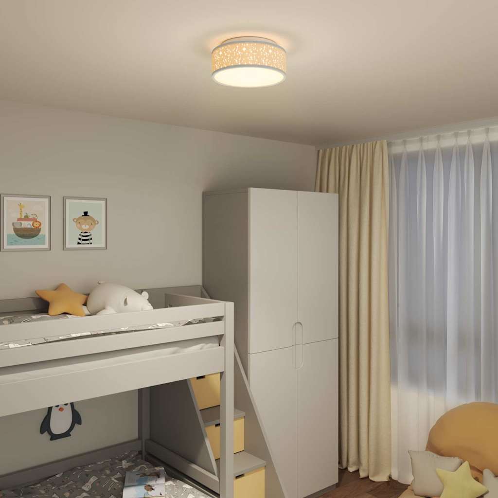 Lampada da soffitto Grigio 30 x 13.5 cm Tessuto 42001212