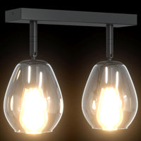 Faretto da soffitto Nero 33 x 13 x 26 cm Vetro e metallo 42001219