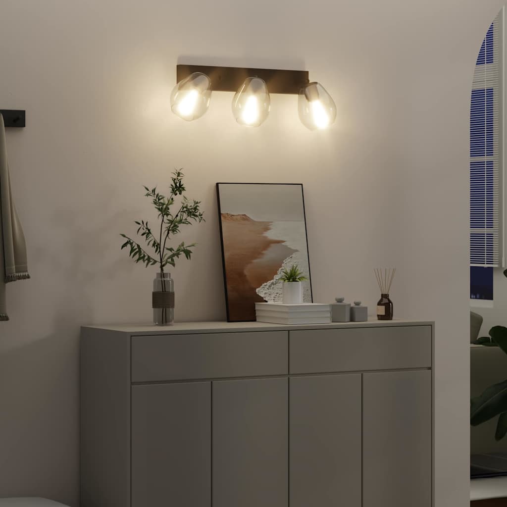 Faretto da soffitto Nero 54 x 13 x 26 cm Vetro e metallo 42001220