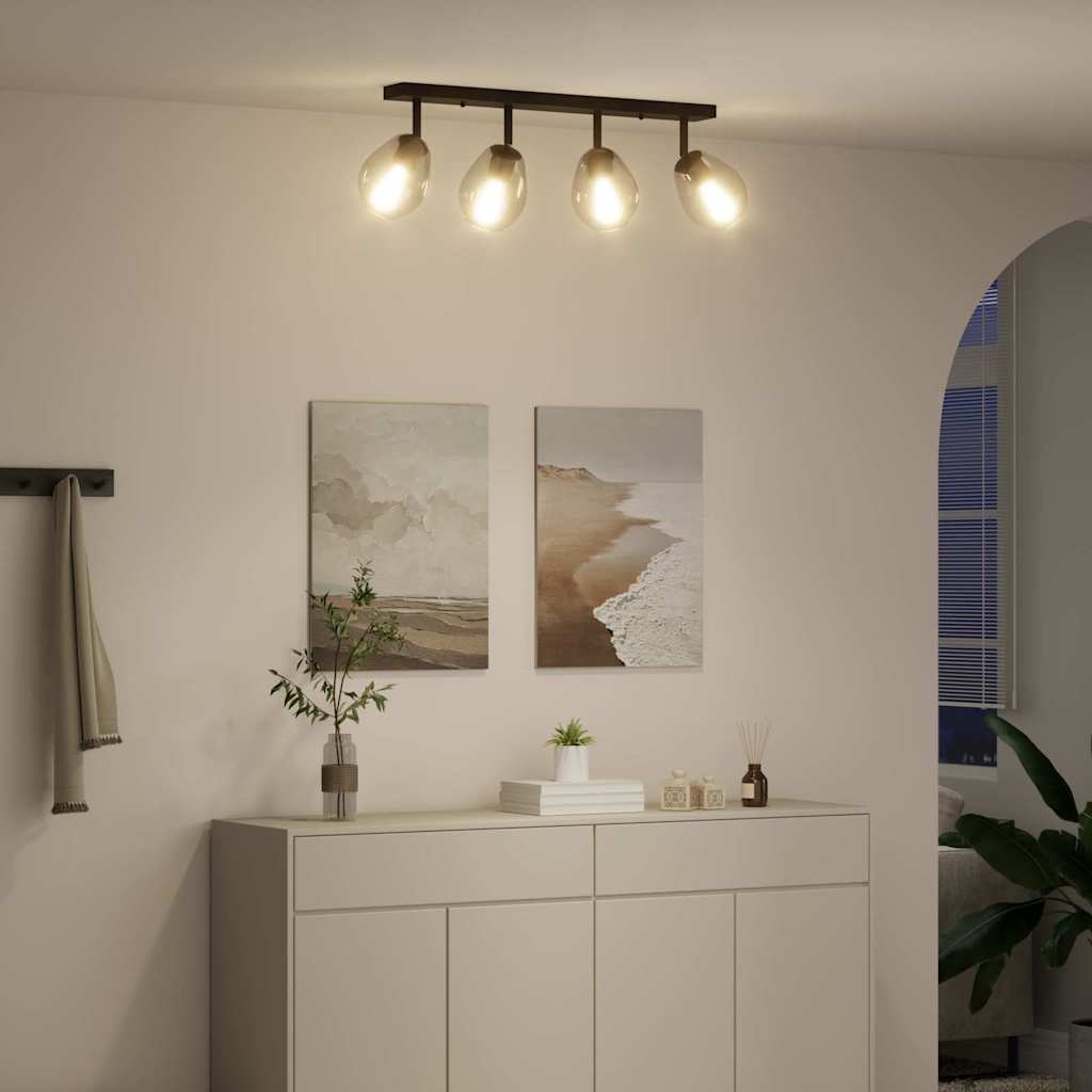 Faretto da soffitto Nero 70 x 13 x 26 cm Vetro e metallo 42001221