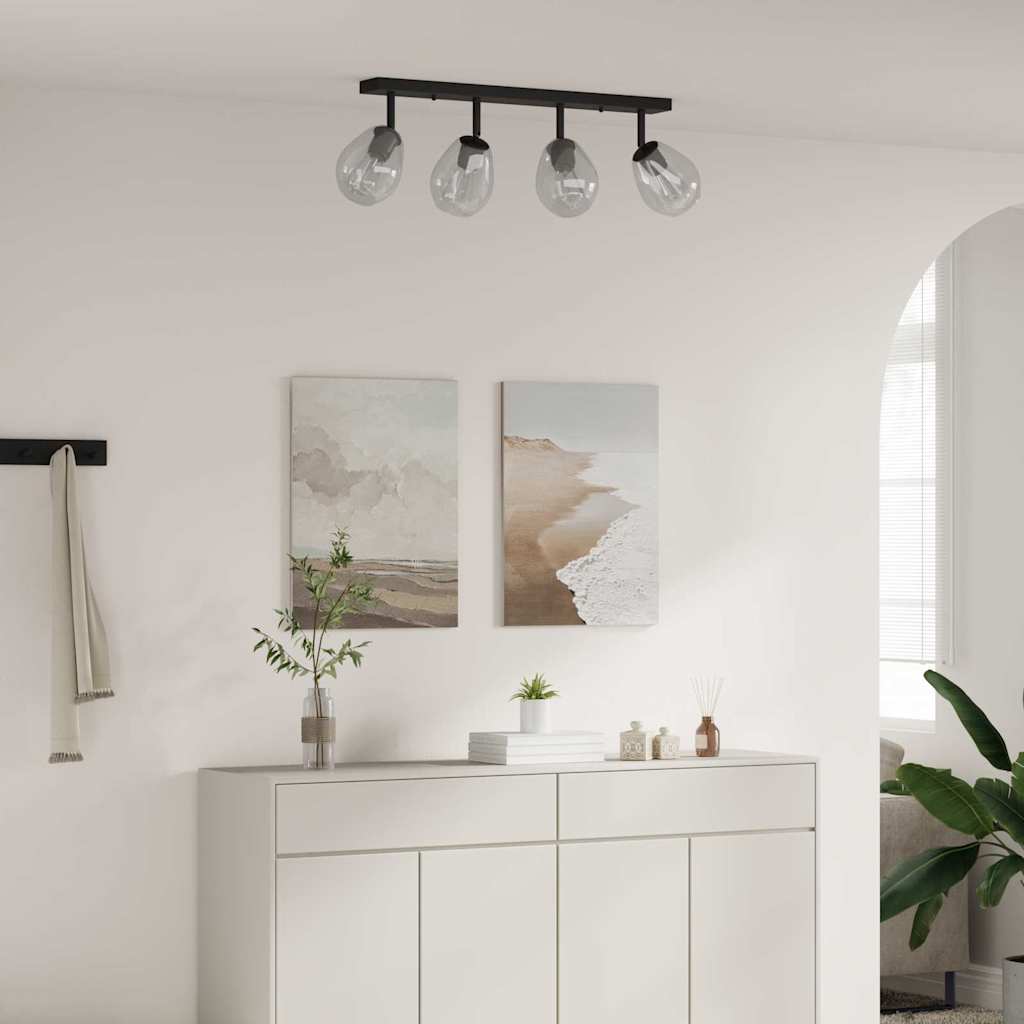 Faretto da soffitto Nero 70 x 13 x 26 cm Vetro e metallo 42001221
