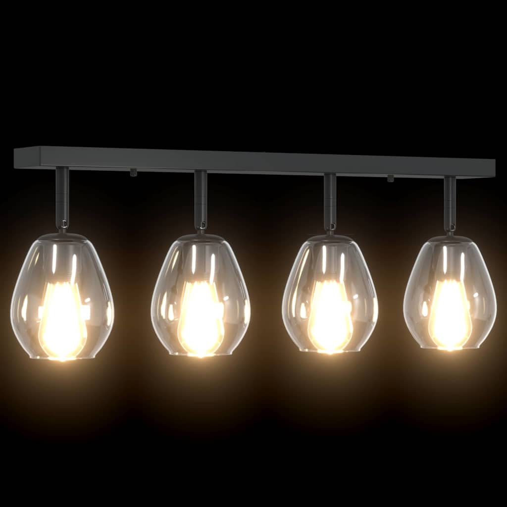 Faretto da soffitto Nero 70 x 13 x 26 cm Vetro e metallo 42001221