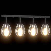 Faretto da soffitto Nero 70 x 13 x 26 cm Vetro e metallo 42001221