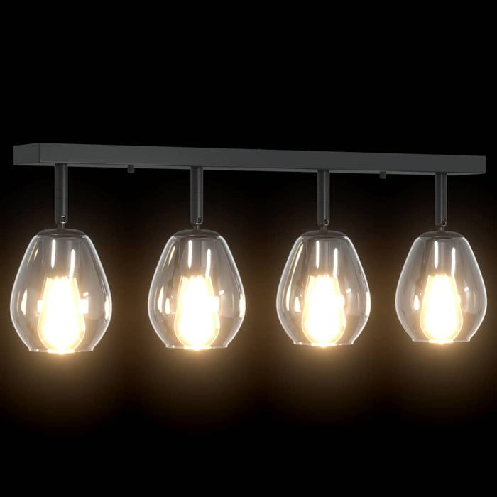 Faretto da soffitto Nero 70 x 13 x 26 cm Vetro e metallo 42001221