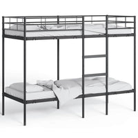 Letto a Castello senza Materasso Nero 80x200 cm in Acciaio 42000320