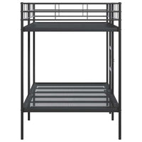 Letto a Castello senza Materasso Nero 100x200 cm in Acciaio 42000324