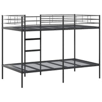 Letto a Castello senza Materasso Nero 100x200 cm in Acciaio 42000324