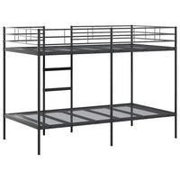 Letto a Castello senza Materasso Nero 107x203 cm in Acciaio