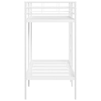 Letto a Castello senza Materasso Bianco 75x190 cm in Acciaio