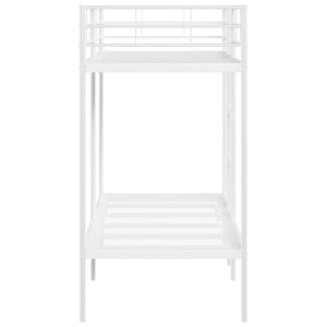 Letto a Castello senza Materasso Bianco 75x190 cm in Acciaio 42000326