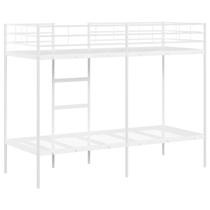 Letto a Castello senza Materasso Bianco 75x190 cm in Acciaio 42000326