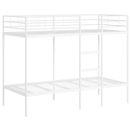 Letto a Castello senza Materasso Bianco 90x200 cm in Acciaio 42000329