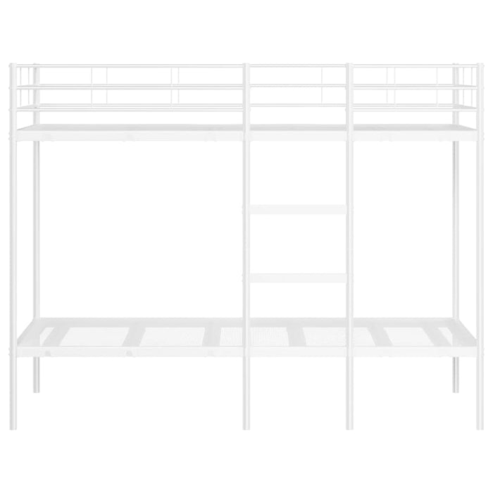 Letto a Castello senza Materasso-Struttura Letto a Castello Bianco 90x200 cm in Acciaio 180450