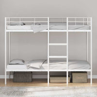 Letto a Castello senza Materasso-Struttura Letto a Castello Bianco 100x190 cm in Acciaio