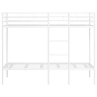 Letto a Castello senza Materasso Bianco 100x190 cm in Acciaio